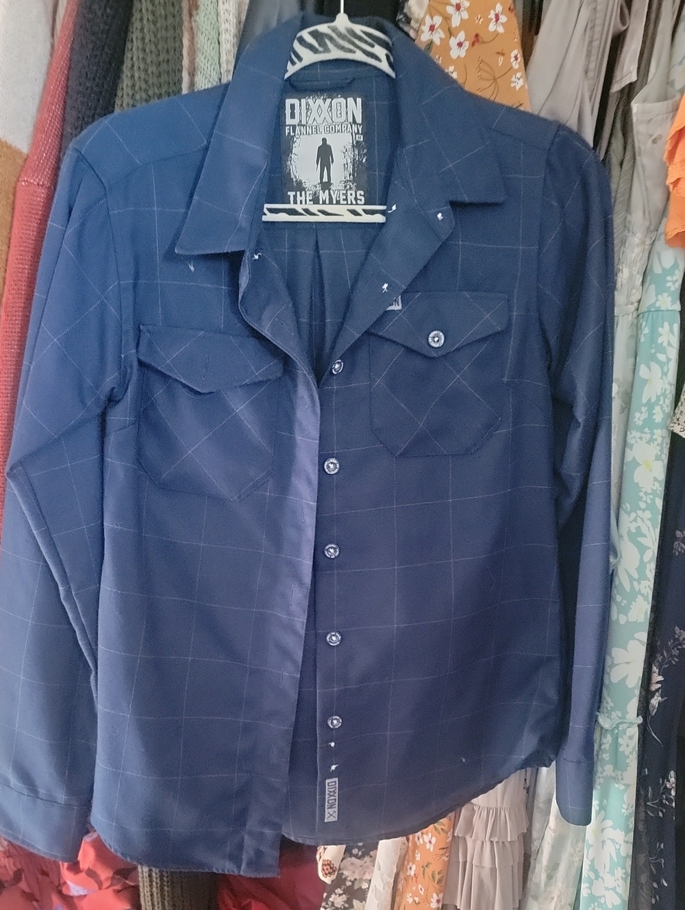 DIXXON Navy Windowpane Button-Down Shirt